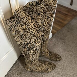 Stuart Weitzman Leopard Print Over the Knee Boots